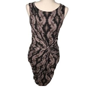 TART Twist Front Sleeveless Dress Black Gray Stretch Women's Size S Career Party